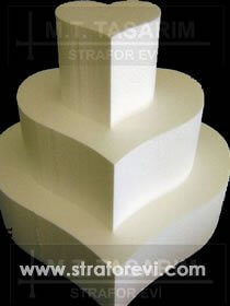 PST-05 3 Katlı Kalp Maket Pasta Straforu
