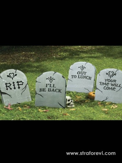 İlginç Sahne Dekorları - RIP Temalı Strafor Mezar Taşı Maketi